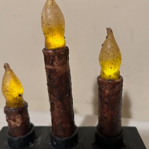 Primitive new Nook Candle light with burnt ivory candles - Timer - Picture 3 of 5